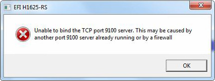 Wide Format - Unable to bind the TCP port 9100 server